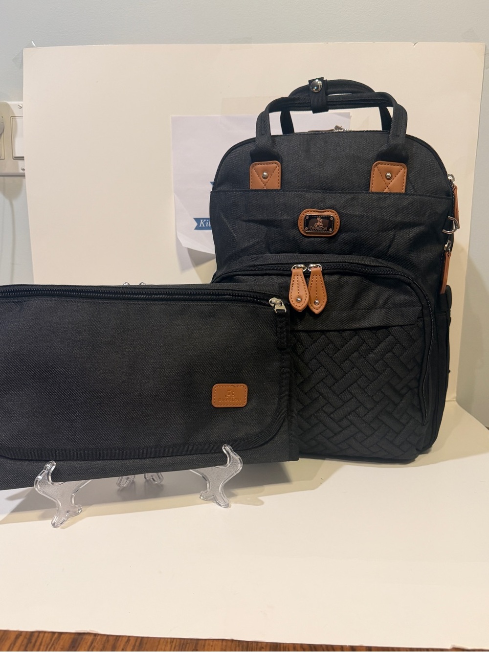 NWOT Diakslon Black Backpack/Diaper Bag